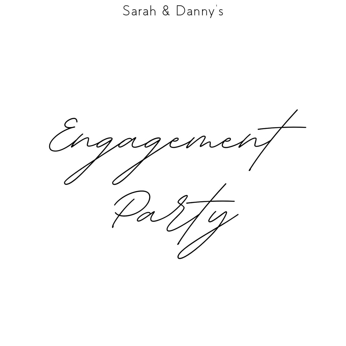 dreamy white engagement party sign | personalised engagement party welcome board