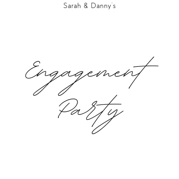 dreamy white engagement party sign | personalised engagement party welcome board