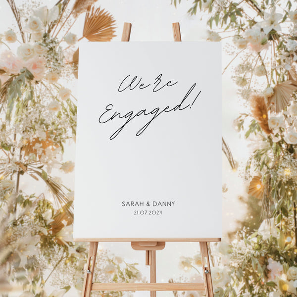 Dreamy "We're Engaged!" Engagement Party Sign