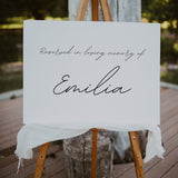 Dreamy Reserved In Memory Chair Sign for Wedding Ceremony