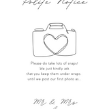 Elegant white polite notice wedding sign - Polite notice card for wedding display - luxury wedding signage