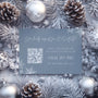 snowflakes dusty blue QR Code RSVP for wedding - winter wedding RSVP cards - custom RSVP cards