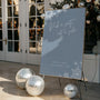 dusty blue snowflakes pick a seat, not a side | winter wedding ceremony welcome sign | custom welcome board in dusty blue