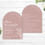 rose pink arch wedding invites - affordable wedding invitations personalised