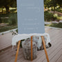 dusty blue in loving memory table sign for wedding