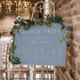 dusty blue order of the day wedding sign | custom order of the day | custom order of events winter wedding