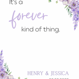 lilac floral forever kind of thing wedding welcome sign - affordable wedding signage