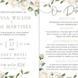 white roses floral wedding invites - affordable perosnalised wedding invitations