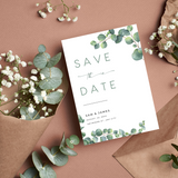 eucalyptus wedding save the date invites - affordable save the dates