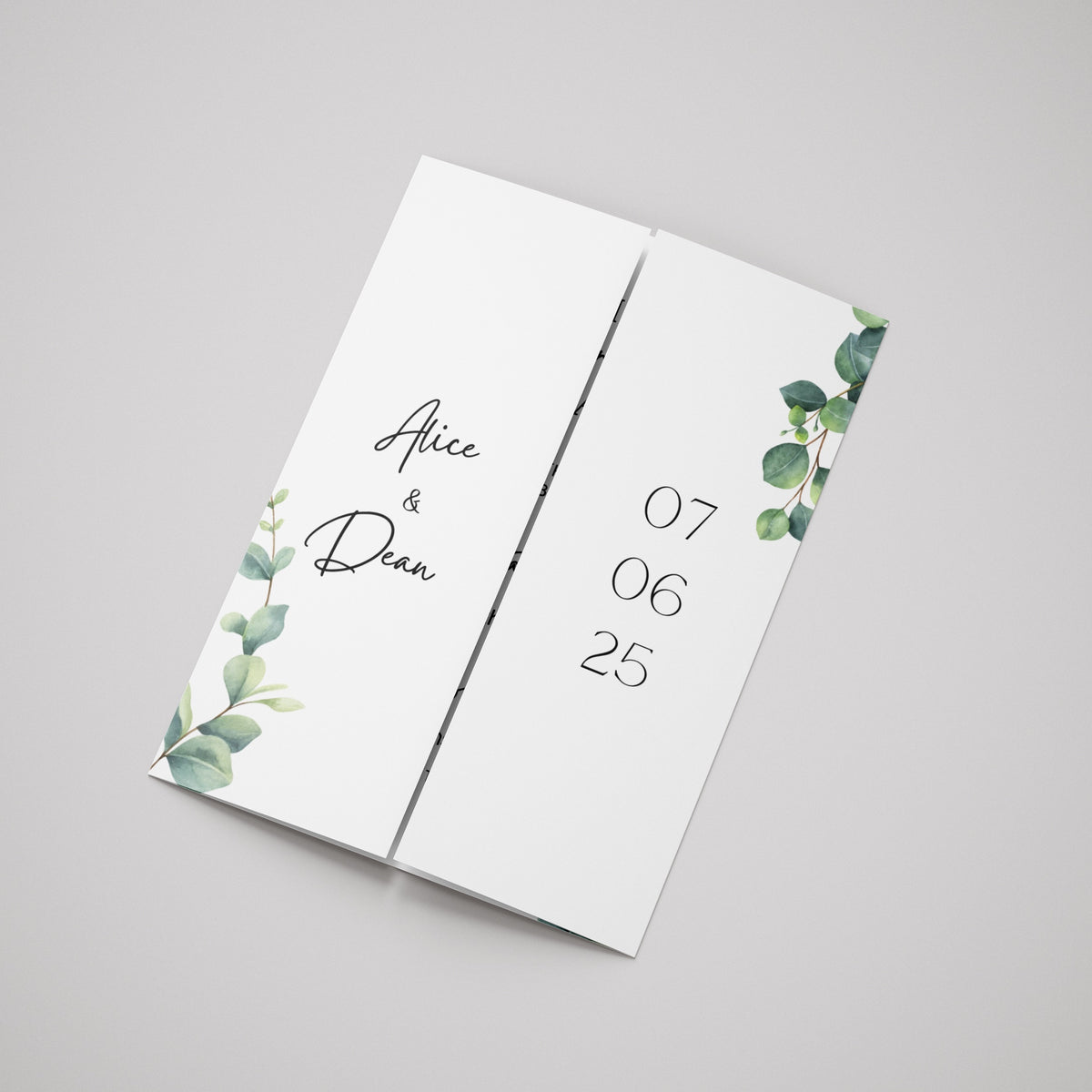 Eucalyptus Foliage Gatefold Wedding Invitations