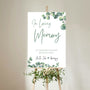 eucalyptus in loving memory table sign - affordable personalised wedding signs