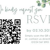 eucalyptus wedding RSVP with QR - personalised wedding RSVPs invitations