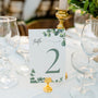 green eucalyptus table number for wedding tables - luxury wedding table numbers personalised