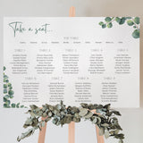 eucalyptus wedding seating plan sign -  personalised eucalyptus seating chart board
