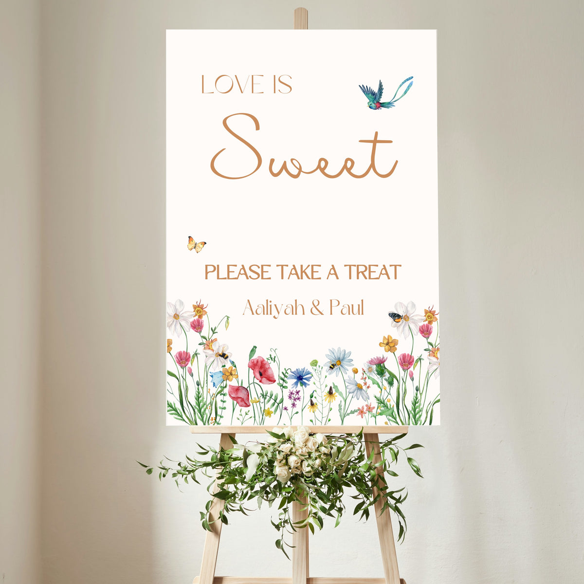 fairytale style wedding sweet table sign - affordable personalised wedding signs