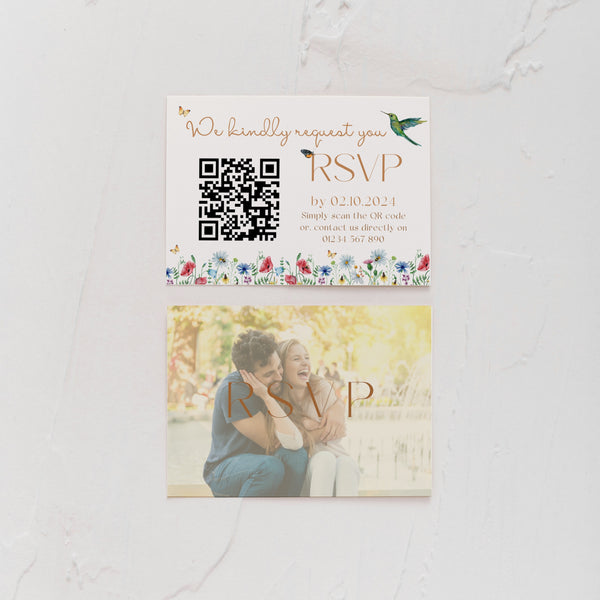 fairytale style wedding RSVP with QR - personalised wedding RSVPs invitations