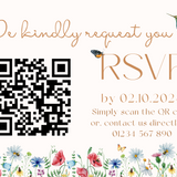 fairytale style wedding RSVP with QR - personalised wedding RSVPs invitations