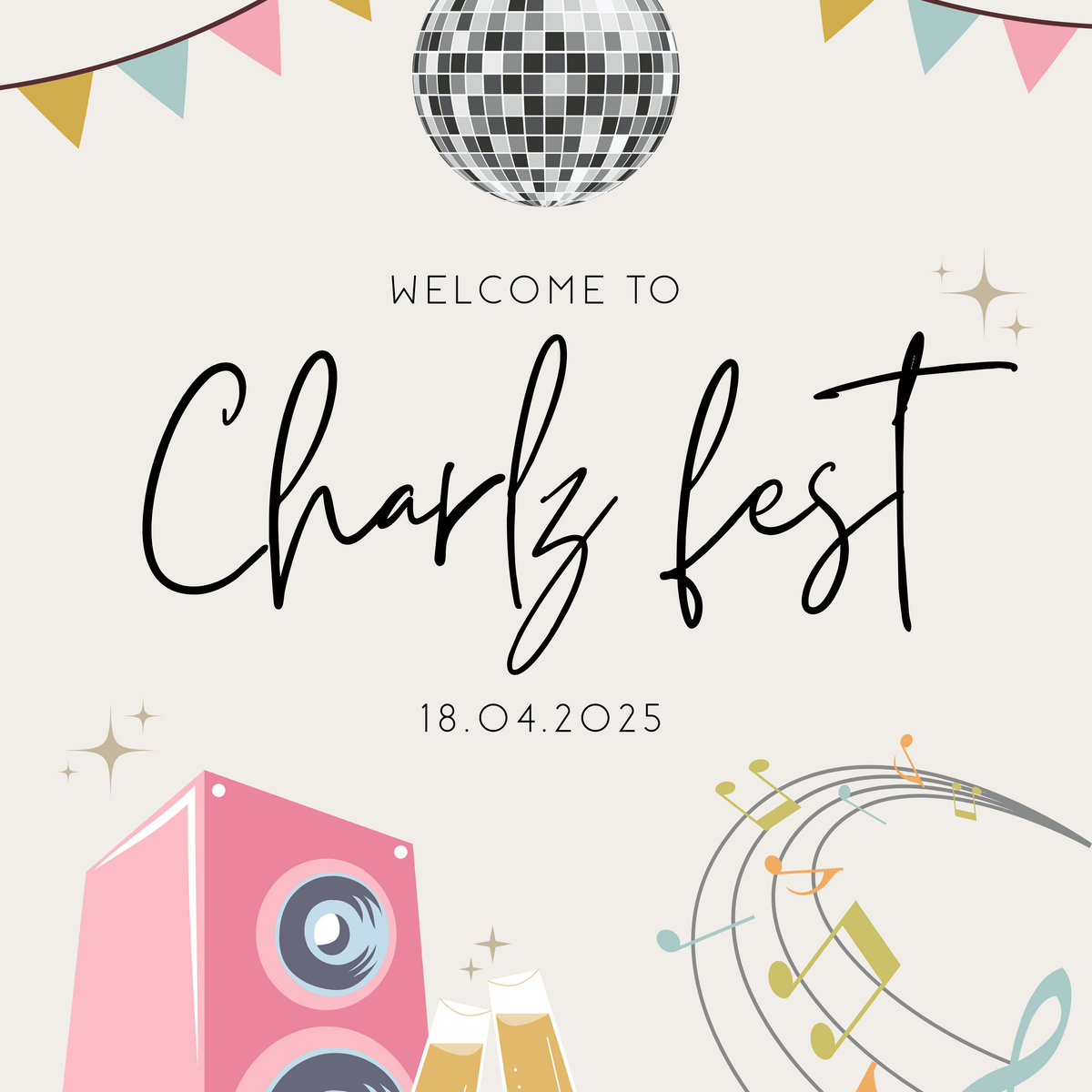 Festival Theme Hen Party Welcome Sign