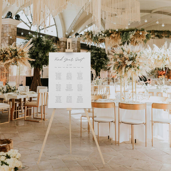 Dreamy Seating Plan "Find Your Seat" Sign for wedding breakfast and reception