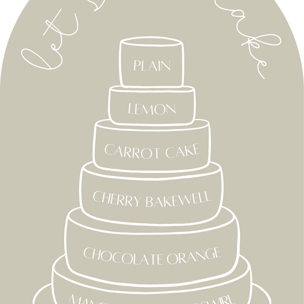 Five Tier Cake Menu - Sage