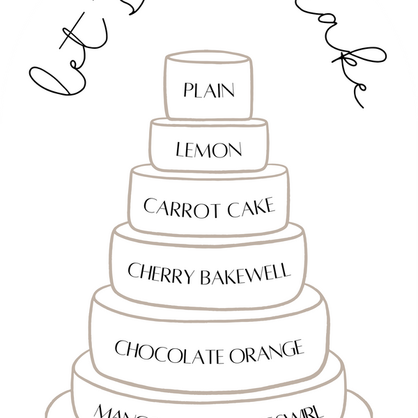 Five Tier Cake Menu - White