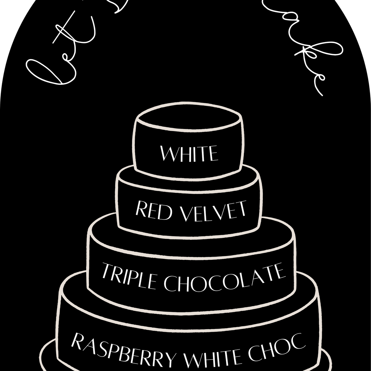 Four Tier Cake Menu - Black