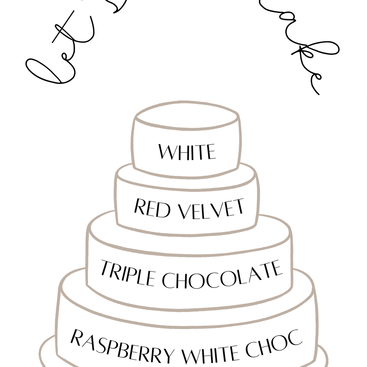 Four Tier Cake Menu - White