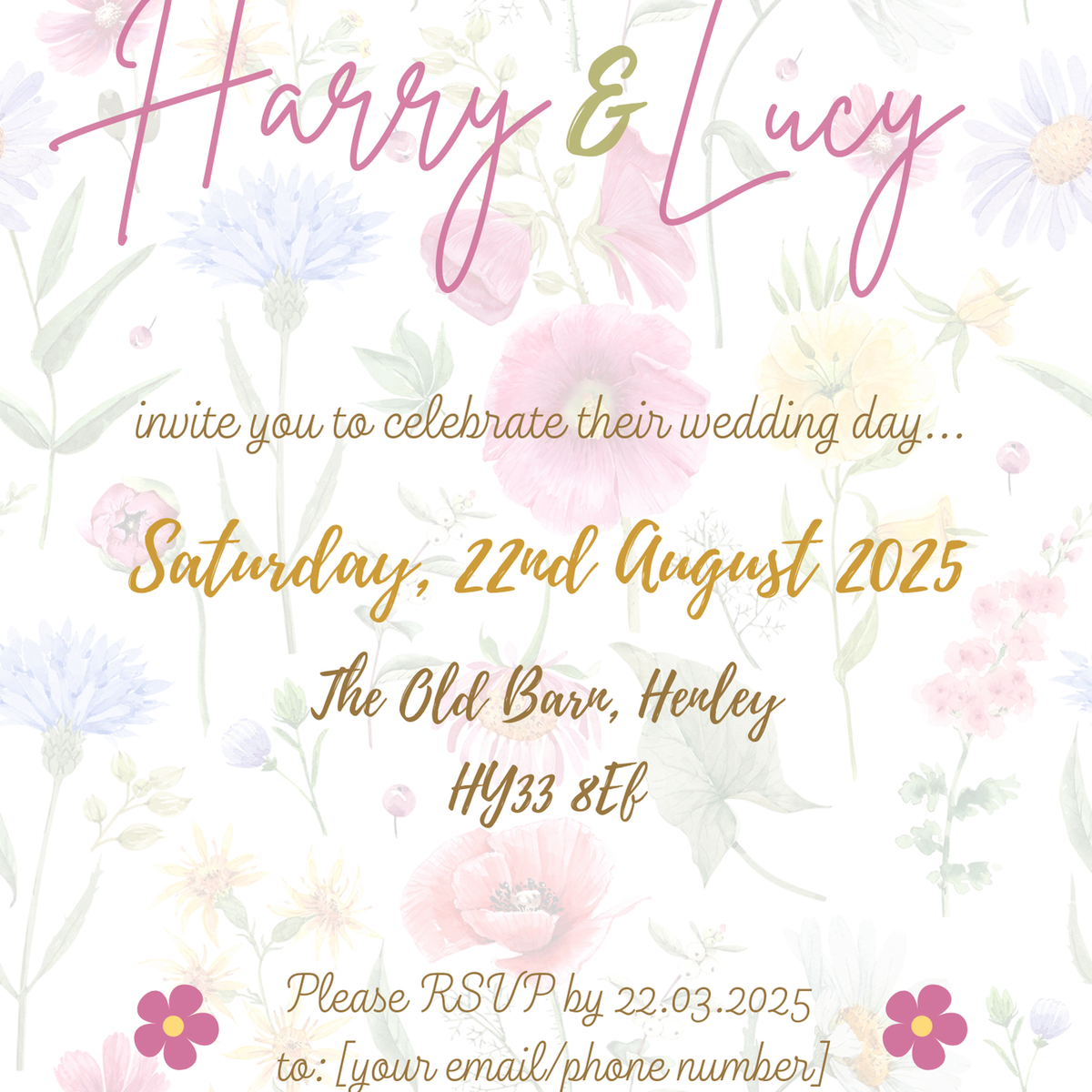 garden party wedding invites - affordable personalised wedding invitations