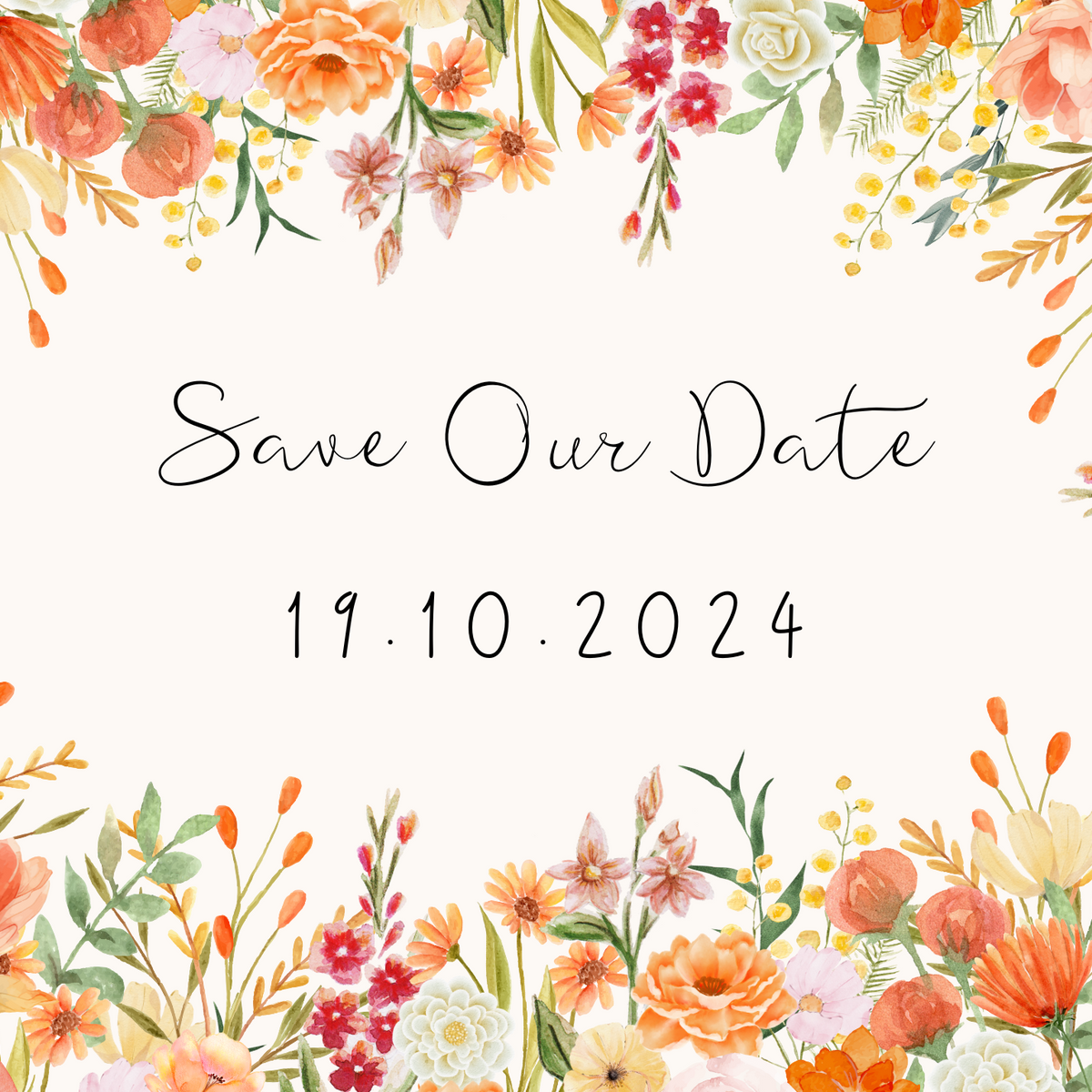 autumn wedding save the date customisable - personalised save the date - autumn save the date