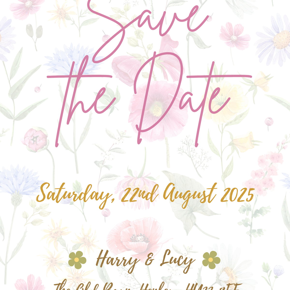 garden party wedding save the dates - affordable personalised save the dates