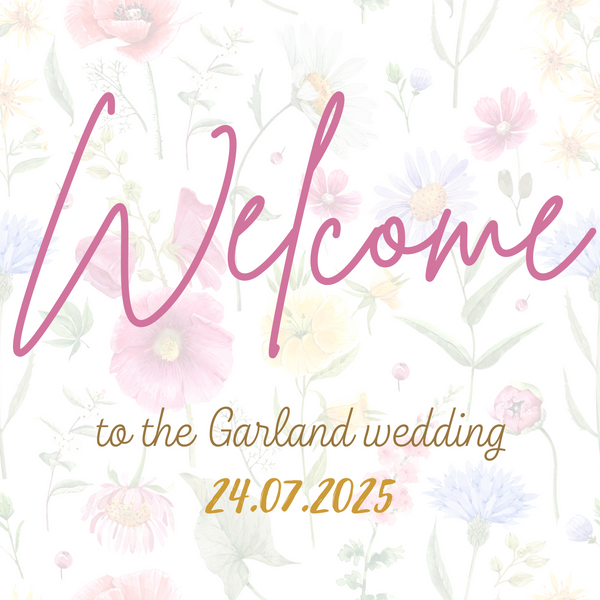 garden party wedding welcome sign - personalised wedding welcome sign