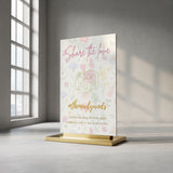 Vibrant Wildflower Floral Wedding Hashtag Sign for Reception Display - Personalised wedding hashtag social media sign