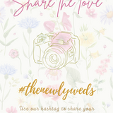 Vibrant Wildflower Floral Wedding Hashtag Sign for Reception Display - Personalised wedding hashtag social media sign