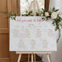 Garden Party Floral seating plan sign for wedding breakfast - pink floral wedding sign