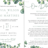 eucalyptus wedding invites - affordable perosnalised wedding invitations