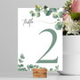 eucalyptus table number signs - wedding table numbers