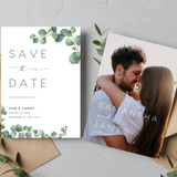 eucalyptus wedding save the date invites - affordable save the dates