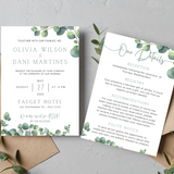 eucalyptus wedding invites - affordable perosnalised wedding invitations