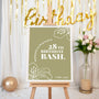 Birthday Welcome Sign - Green Abstract