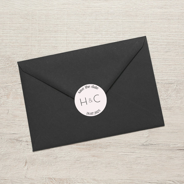 personalised wedding invitations envelope sticker seals - custom wedding save the date sticker seals - initials and date envelope sticker seals