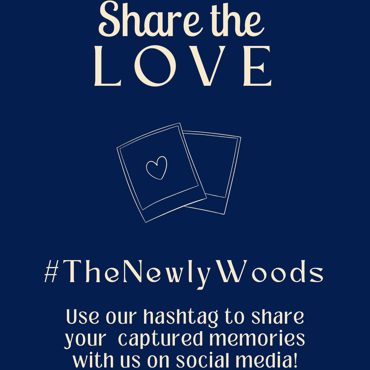 navy retro Wedding Hashtag Sign for Reception Display - Personalised wedding hashtag social media sign