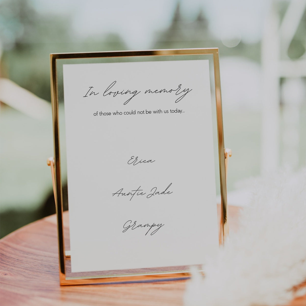 Dreamy In Loving Memory Table Sign for Wedding - pretty weddingmemory table sign 