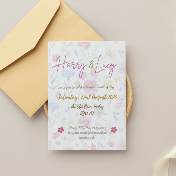 garden party wedding invites - affordable personalised wedding invitations