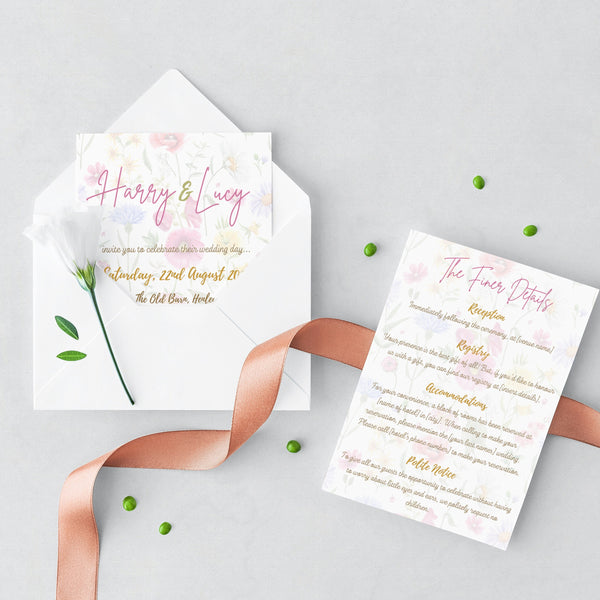 garden party wedding invites - affordable personalised wedding invitations