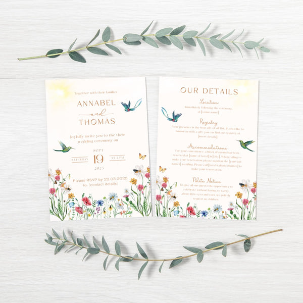 Wild Flowers Wedding Invitations