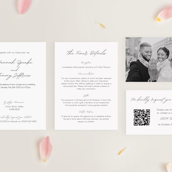 Dreamy Wedding RSVP with QR Code