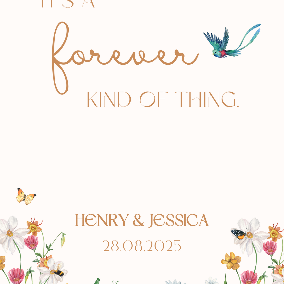 fairytale style forever kind of thing wedding welcome sign - affordable wedding signage