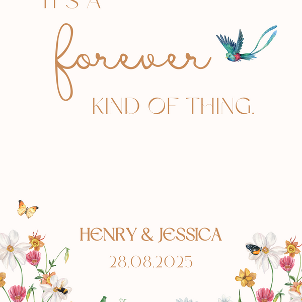 fairytale style forever kind of thing wedding welcome sign - affordable wedding signage