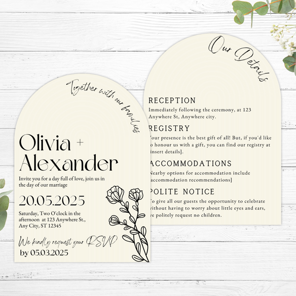 Ivory Arch Wedding Invitations