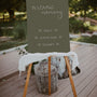 winter green in loving memory table sign for wedding | winter wedding sign